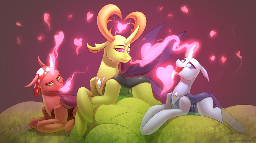 &lt;3 16:9 2019 4k absurd_res blush changeling fan_character female friendship_is_magic group hi_res love male my_little_pony thorax_(mlp) underpable