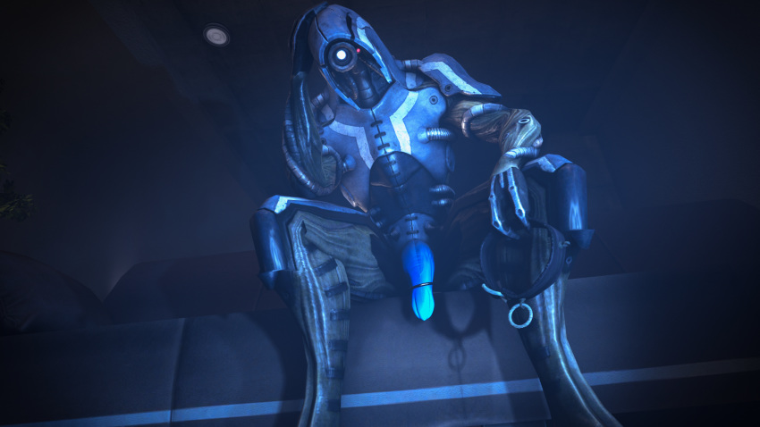 16:9 2019 3_fingers 3d_(artwork) alive_(artist) cock_ring collar digital_media_(artwork) flaccid geth hi_res humanoid looking_at_viewer machine male mass_effect penis robot sitting sofa solo source_filmmaker video_games