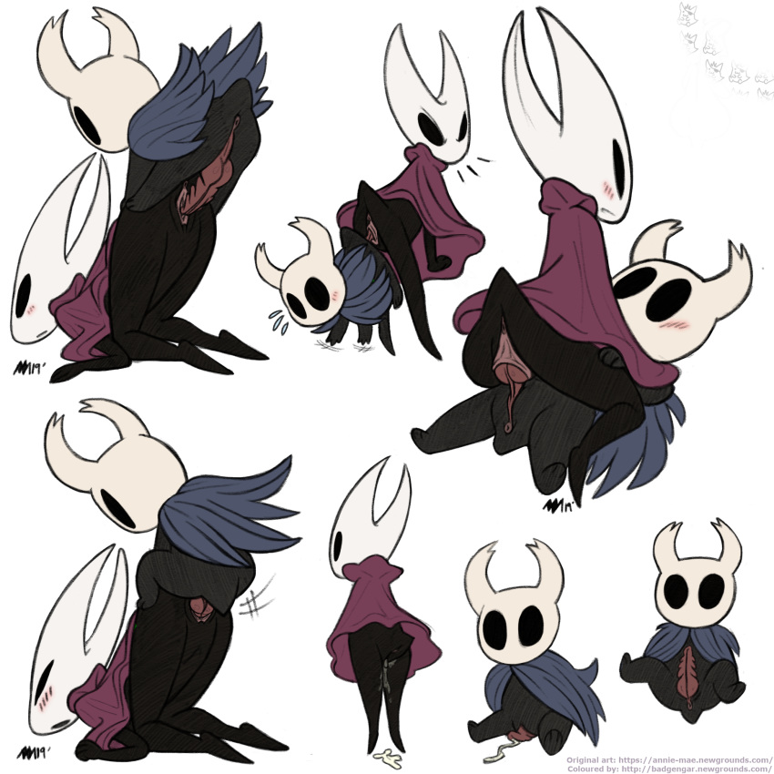1:1 annie-mae anthro anus arthropod badgengar blush colored cum cum_in_pussy cum_inside female hi_res hollow_knight hollow_night hornet_(hollow_knight) insect knot knotting larger_female male male/female multiple_poses penis pose protagonist_(hollow_knight) sex size_difference smaller_male unusual_penis vessel_(species)