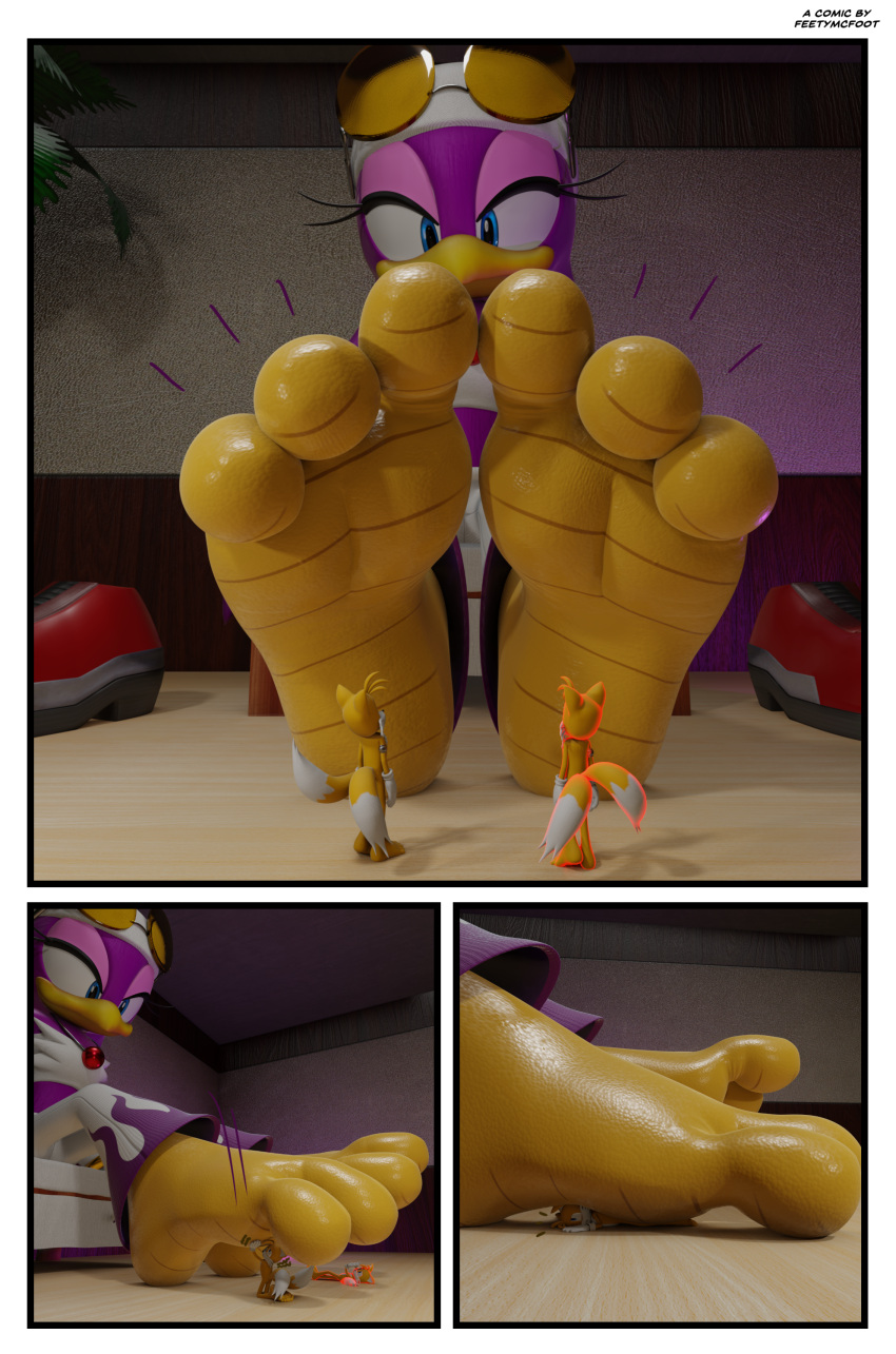 3_toes absurd_res anthro biped clone feet feetymcfoot female foot_fetish foot_focus foot_play group hi_res male male/female micro miles_prower sega size_difference soles sonic_riders sonic_the_hedgehog_(series) toes trampling trio underfoot wave_the_swallow
