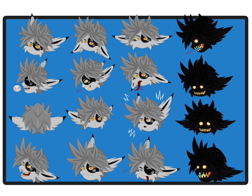 absurd_res age_difference alpha_channel angry anthro creepy cute_expression cute_eyes deishun ears_back ears_down ears_up facial_expressions fan_character fangs fur grey_body grey_fur happy heartless hi_res kingdom_hearts male model_sheet monster old older_male pivoted_ears rear_view sad smile solo square_enix teeth tongue tongue_out zarjhan_mary