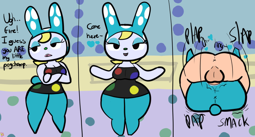animal_crossing anthro bedroom_eyes big_butt bottomless bottomwear bubble_butt butt clothed clothing curvy_figure dress duo female francine_(animal_crossing) from_front_position half-closed_eyes hi_res hourglass_figure human instant_loss_2koma inviting klutzatdusk lagomorph leporid looking_at_viewer male male/female mammal mating_press meme miniskirt narrowed_eyes nintendo penetration rabbit seductive sex skirt thick_thighs vaginal vaginal_penetration villager_(animal_crossing) wide_hips