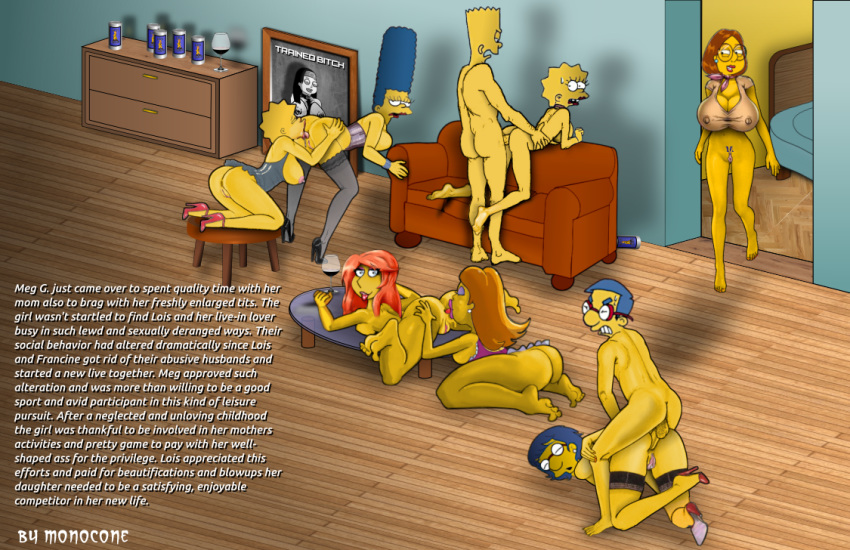 all_fours american_dad anal anal_penetration bart_simpson big_breasts breasts clothing crossover doggystyle erection family_guy female francine_smith from_behind_position huge_breasts human human_only incest legwear lisa_simpson lois_griffin luann_van_houten maggie_simpson male male/female mammal marge_simpson meg_griffin milhouse_van_houten monocone mother mother_and_son not_furry parent penetration sex shaved_pussy son stockings the_simpsons