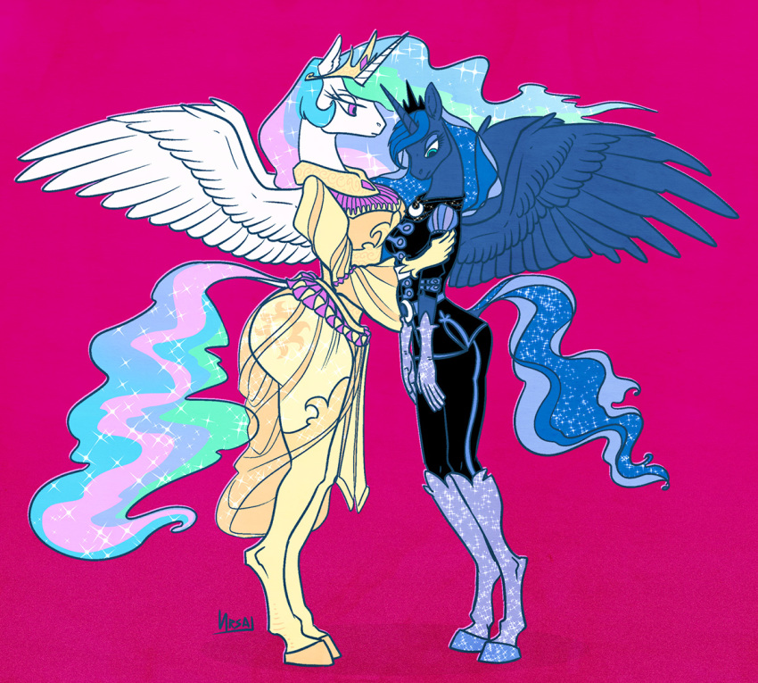 cutie_mark duo equid female friendship_is_magic haifisch_ehrlich horn mammal my_little_pony princess_celestia_(mlp) princess_luna_(mlp) winged_unicorn wings