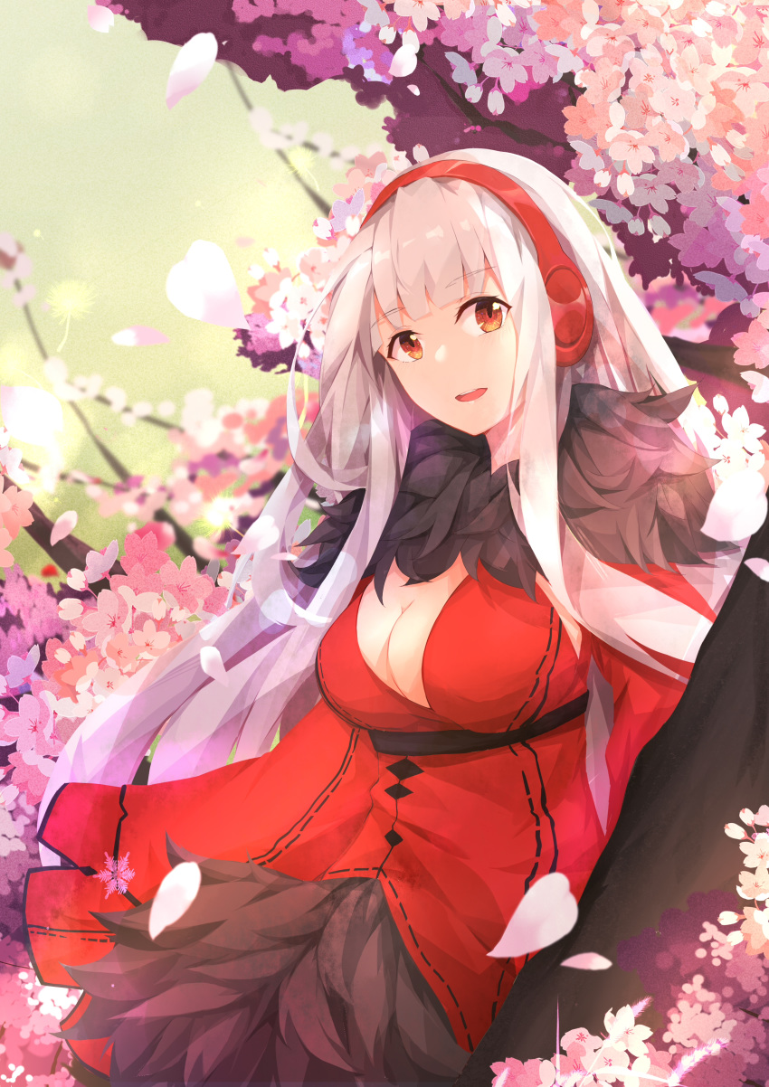 cleavage dress forever_7th_capital gumengyao headphones no_bra vera_(forever_7th_capital)