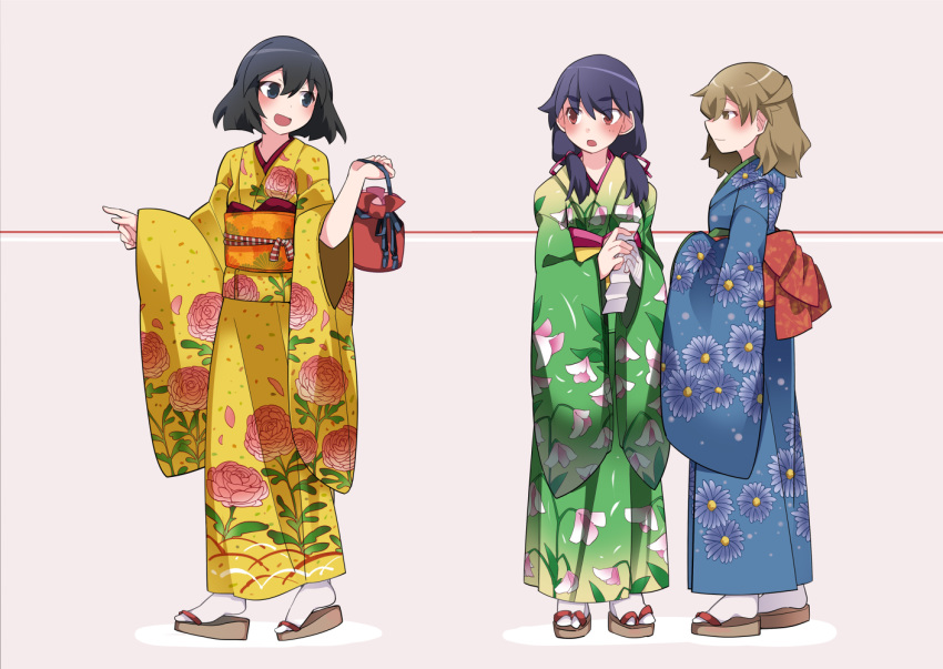 gaen_tooe hammer_(sunset_beach) hanamonogatari japanese_clothes kanbaru_suruga kimono monogatari_(series) numachi_rouka yukata