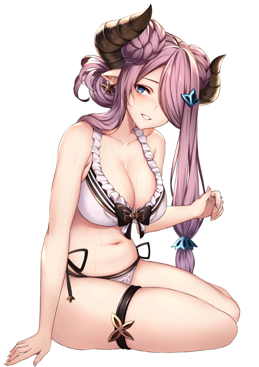 bikini granblue_fantasy horns narumeia_(granblue_fantasy) pointy_ears swimsuits ym_(distance819)