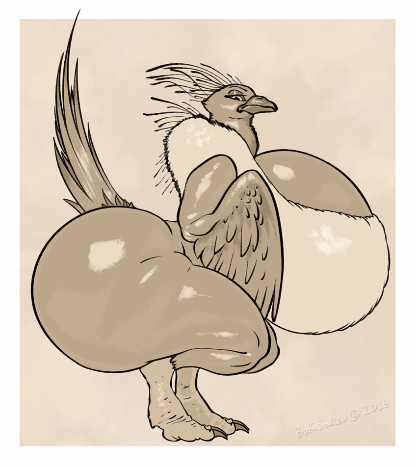 avian beak big_breasts big_butt bird borisalien breasts busty_feral butt feathered_wings feathers female feral galliform greater_sage-grouse grouse hi_res huge_breasts huge_butt hyper hyper_breasts hyper_butt looking_at_viewer phasianid sage-grouse solo thick_thighs wings