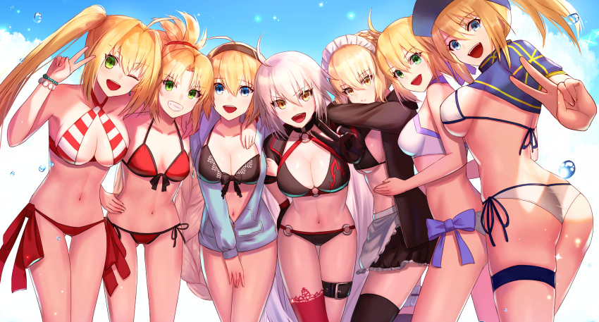 fate/grand_order fate_(series) jeanne_d'arc_(fate) jeanne_d'arc_alter mordred mysterious_heroine_x nero_claudius_(fate) tagme_(artist)