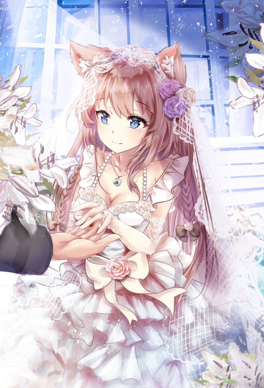 animal_ears cleavage dress mutang wedding_dress