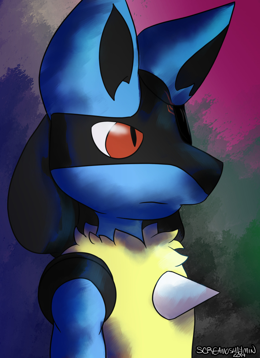 absurd_res digital_media_(artwork) hi_res lucario nintendo pok&eacute;mon pok&eacute;mon_(species) portrait screamoshaymin video_games