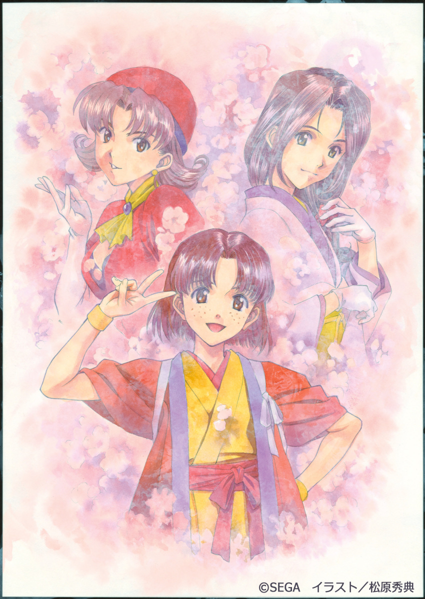 fujii_kasumi japanese_clothes matsubara_hidenori sakakibara_yuri sakura_taisen takamura_tsubaki