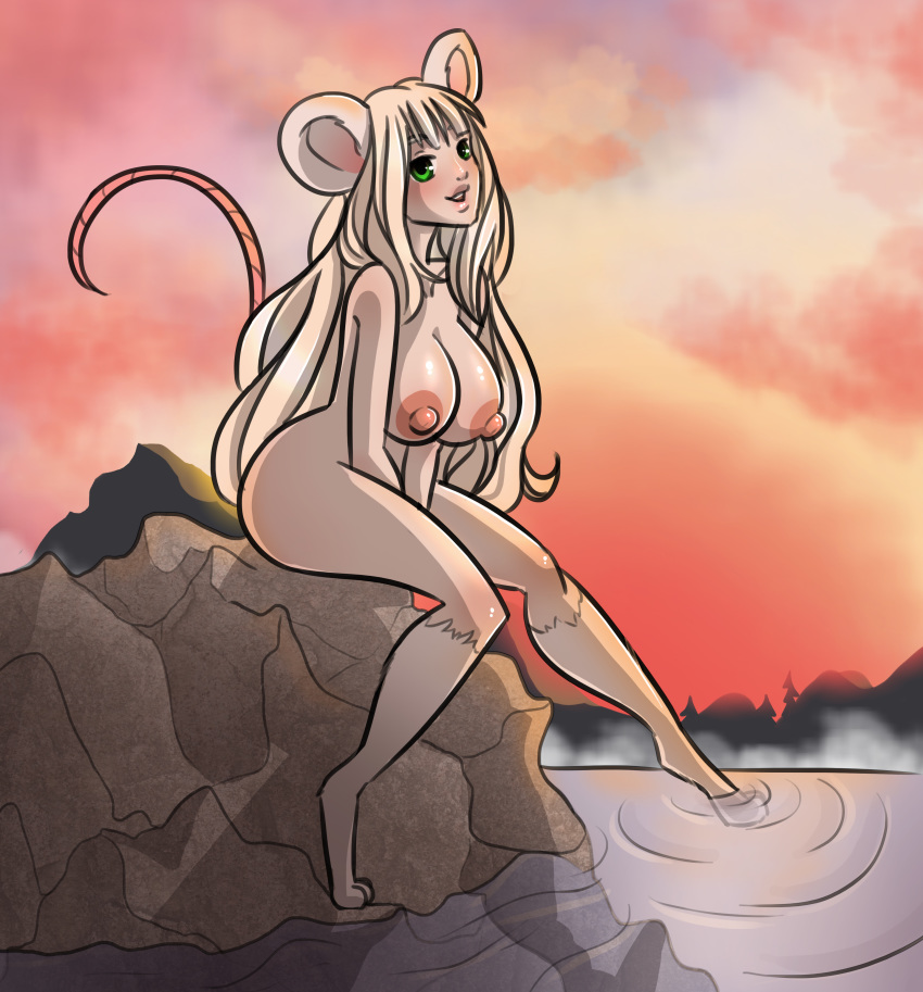 absurd_res animal_humanoid big_breasts breasts female hi_res humanoid leilan looking_at_viewer mammal mammal_humanoid mouse murid murine nipples nude open_mouth rodent solo