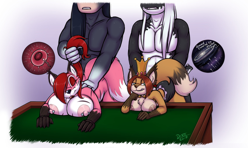 2019 abby_the_queen_of_size anthro areola big_breasts black_yoshi breasts canid canine digital_media_(artwork) drxii equid equine escher_drxii eyes_closed female fox hair hi_res horse impregnation male male/female mammal mario_bros mother nintendo nipples ovum parent penetration red_hair sethy sex simple_background sperm_cell victoria_scarlette video_games yoshi