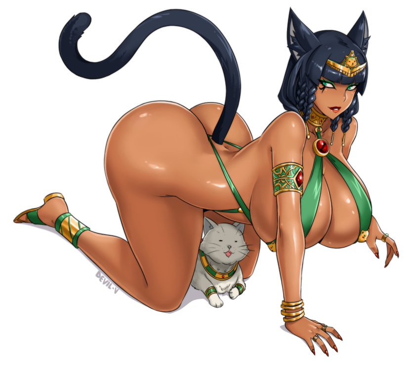animal_humanoid big_breasts big_butt breasts butt cleavage clothed clothing devil-v domestic_cat duo felid felid_humanoid feline feline_humanoid felis female feral hi_res humanoid humanoid_focus mammal mammal_humanoid solo_focus