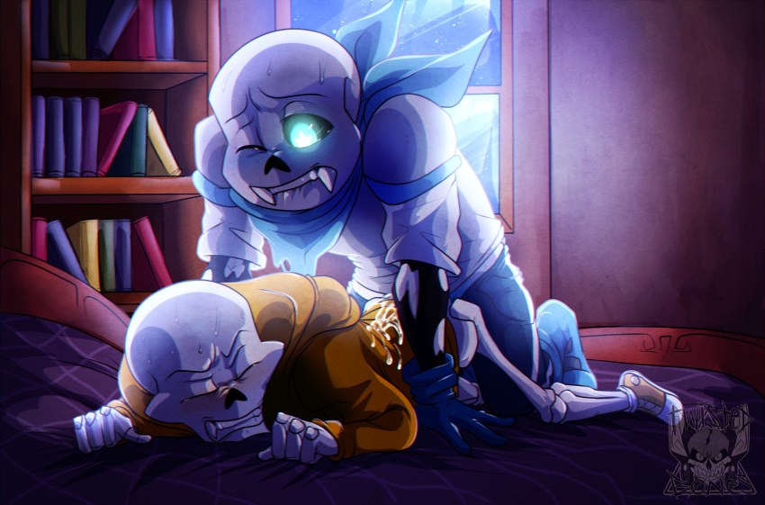 alternate_universe animated_skeleton bone brother brothers duo hi_res humanoid incest lizheru male male/male not_furry papyrus_(undertale) sans_(underswap) sans_(undertale) sex sibling skeleton undead underswap undertale video_games