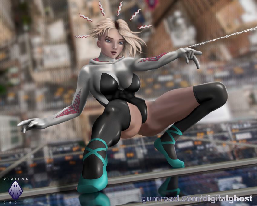 bodysuit cg spider-gwen spiderman tagme thighhighs