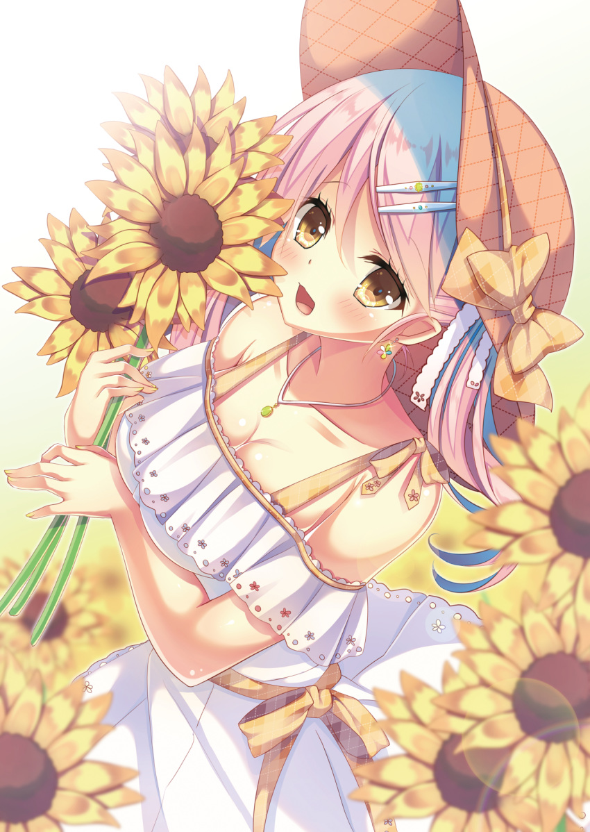 breast_hold cleavage dress fumuyun summer_dress