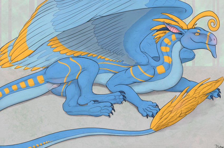 dragon feathered_wings feathers female feral pussy stardragon102 wings xubuntu_(character)