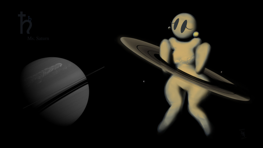 16:9 2019 4k absurd_res anthro breasts butt digital_media_(artwork) female hi_res humanoid moon not_furry nude pinup planet pose saturn simple_background solo space znhc