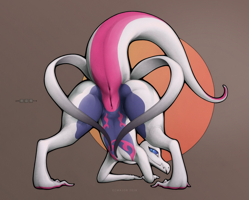 2019 anus ass_up ecmajor female flat_chested looking_at_viewer looking_back nintendo pok&eacute;mon pok&eacute;mon_(species) presenting presenting_anus presenting_pussy pussy raised_tail reptile salazzle scalie shiny_pok&eacute;mon signature slit_pupils solo video_games white_skin