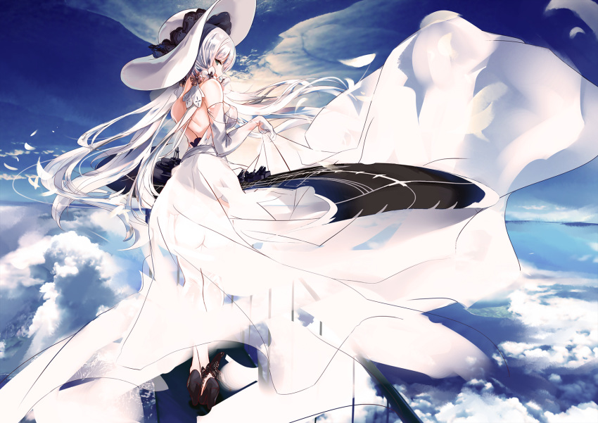 ass azur_lane dress fallen_heaven heels illustrious_(azur_lane) see_through