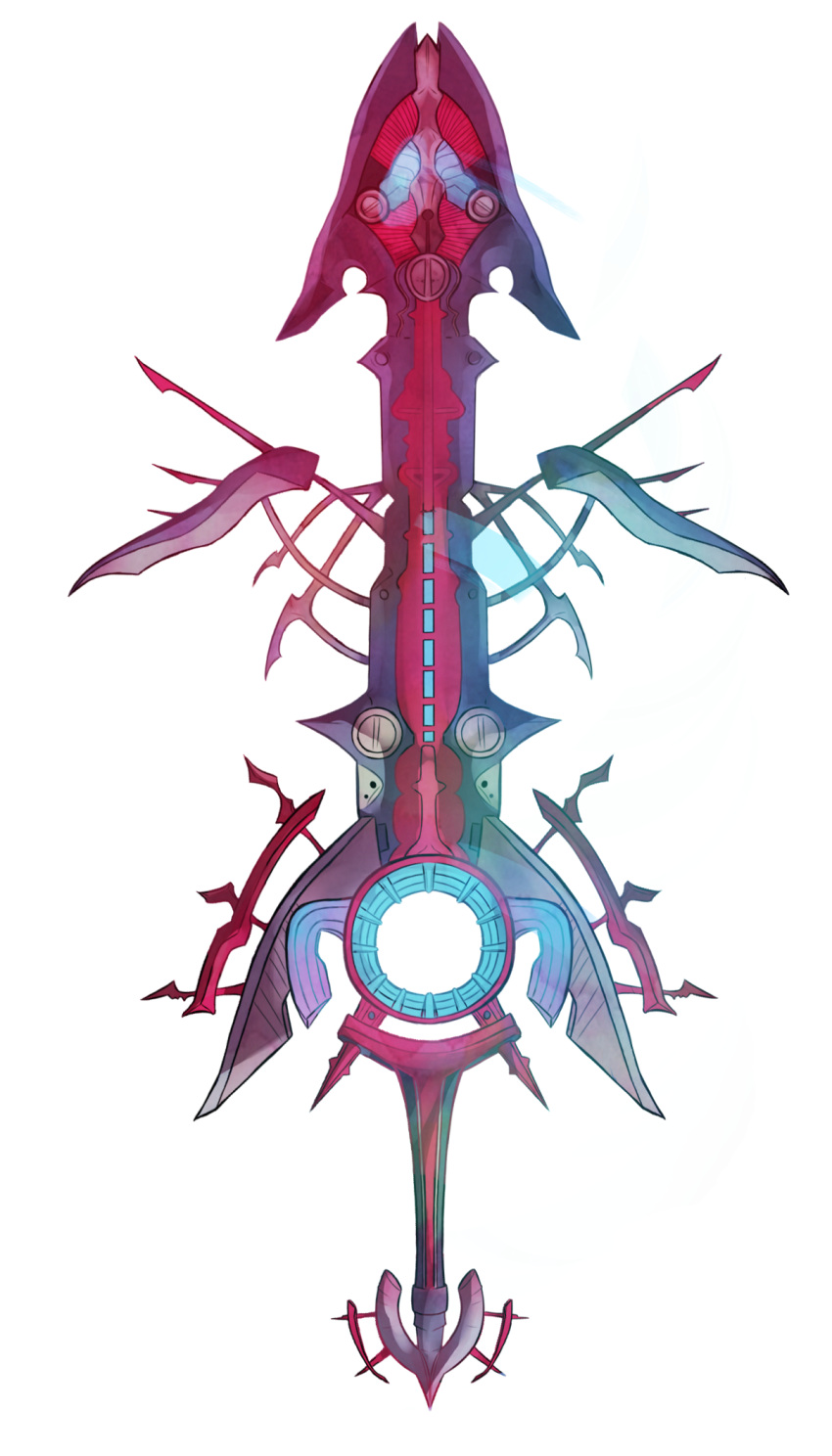 blue_light english_commentary giygas_nipples highres long_sword monado no_humans red_light simple_background sword tagme technology transparent_background weapon xenoblade_chronicles_(series) xenoblade_chronicles_1 zanza's_monado