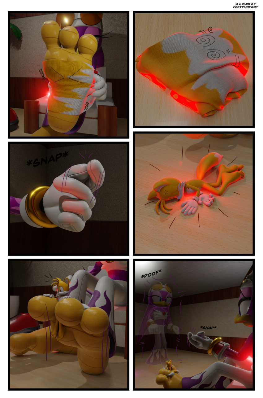 3_toes 3d_(artwork) absurd_res anthro between_toes biped clone digital_media_(artwork) feet feetymcfoot female foot_fetish foot_focus foot_play group hi_res inanimate_transformation male male/female micro miles_prower sega size_difference soles sonic_riders sonic_the_hedgehog_(series) toes transformation trio wave_the_swallow