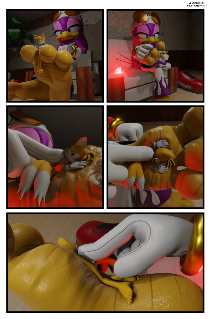3_toes 3d_(artwork) absurd_res anthro between_toes biped digital_media_(artwork) duo feet feetymcfoot female foot_fetish foot_focus foot_play group hi_res male male/female micro miles_prower sega size_difference smothering soles sonic_riders sonic_the_hedgehog_(series) toes transformation wave_the_swallow