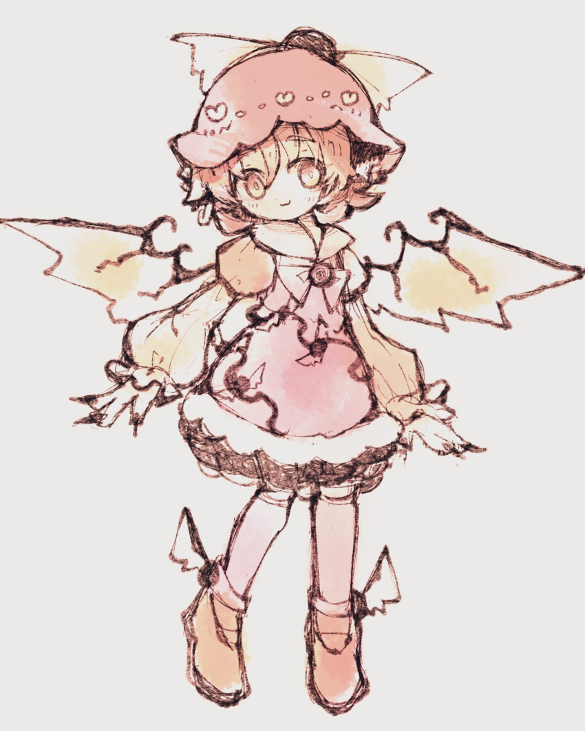 1girl animal_ears antennae bird_ears bird_wings brown_dress brown_footwear bubble_skirt dress fingernails food_stand full_body highres long_fingernails mokumoku22 mystia_lorelei okamisty pink_hair skirt solo thighhighs touhou white_background white_wings winged_footwear winged_hat wings yatai