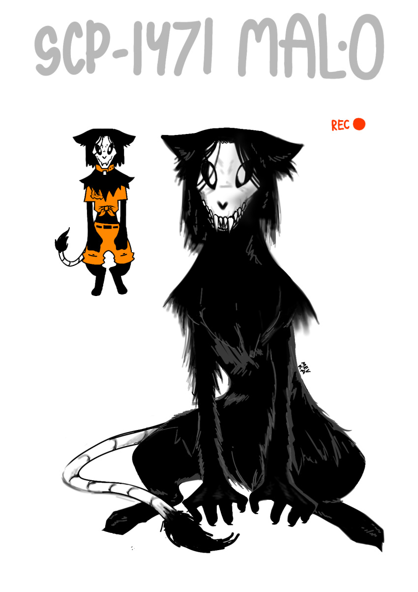 biped_to_quadruped black_body black_fur bone clothing fluffy fur hi_res mal0_(species) mask mevka_(artist) redesign redesigned reference_image scp-1471 scp-1471-a scp_foundation shirt skull skull_head skull_mask tied_shirt topwear