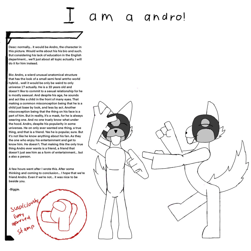 1:1 4_fingers among_us andro_(suspiciouslyfurry) big_hands bio canid canine canis cheek_tuft crewmate_(among_us) digital_drawing_(artwork) digital_media_(artwork) english_text eyes_closed facial_tuft featureless_feet feet fingers front_view gesture grey_face hand_gesture hi_res innersloth male_(lore) mammal mask model_sheet name_drop pointing raised_hand side_view simple_background smile stamp suspiciouslyfurry text tuft unusual_anatomy white_background white_body wolf