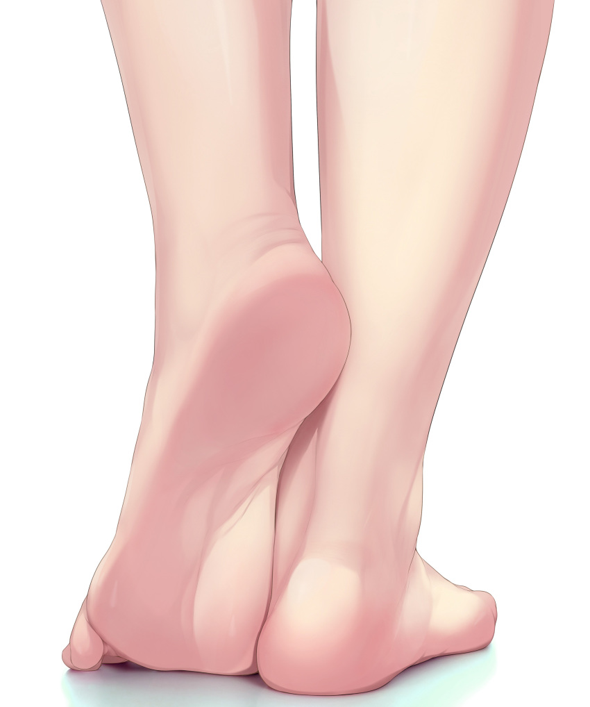 1girl absurdres bare_legs barefoot close-up fate/grand_order fate_(series) feet feet_only feet_together from_behind heel_raised highres ishtar_(fate/grand_order) naturalton simple_background soles solo toes white_background