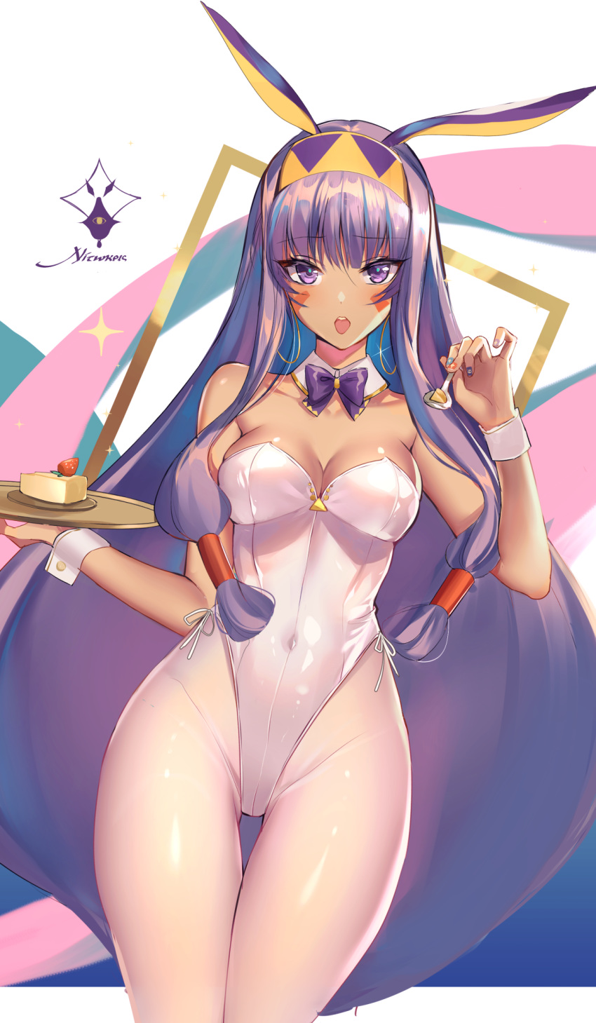 animal_ears bunny_ears bunny_girl cleavage fate/grand_order k.k_(pixiv) nitocris_(fate/grand_order) pantyhose
