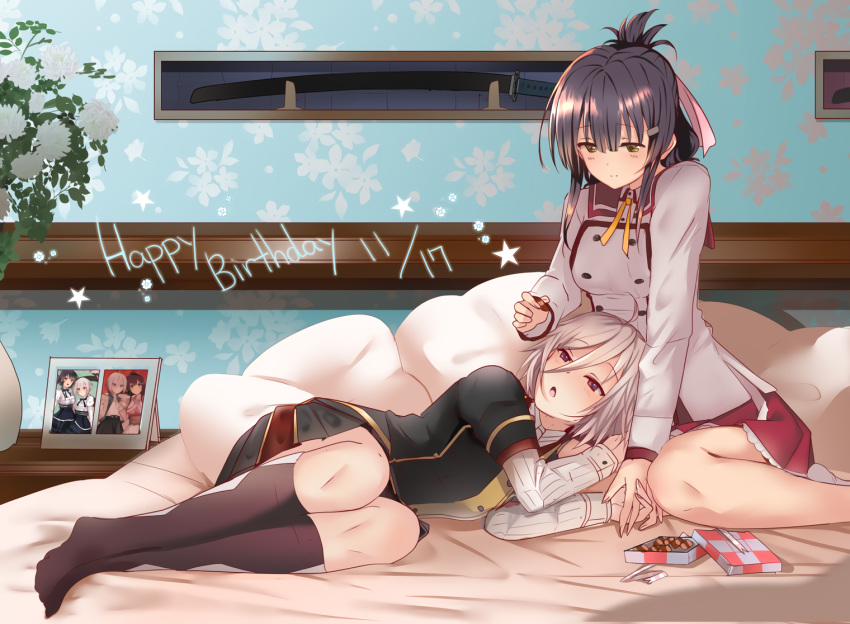 2girls itomi_sayaka tagme_(artist) toji_no_miko waifu2x yanase_mai