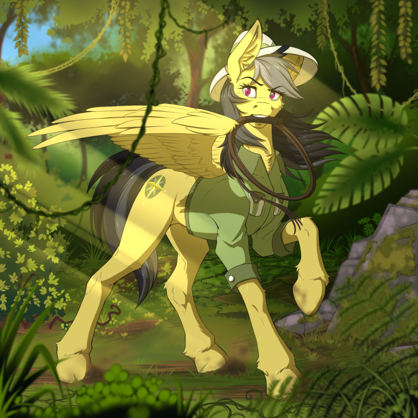 daring_do_(mlp) equid equine female feral friendship_is_magic jungle mammal my_little_pony outside pterippus twotail813 whip wings