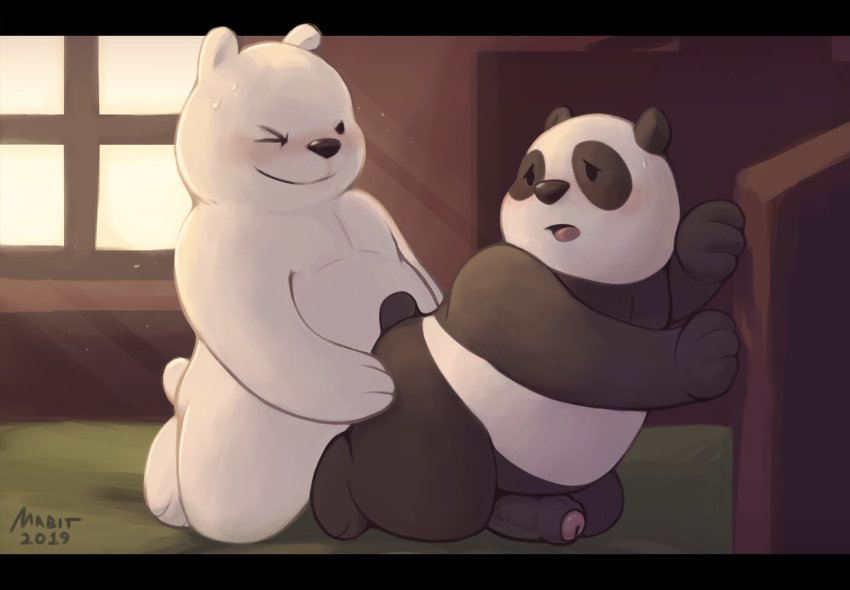 2019 anal anal_penetration anthro belly blush cartoon_network digital_media_(artwork) duo erection fur giant_panda hi_res humanoid_penis ice_bear mabit male male/male male_penetrated male_penetrating mammal nude overweight overweight_male panda_(wbb) penetration penis polar_bear sex smile ursid ursine we_bare_bears white_body white_fur