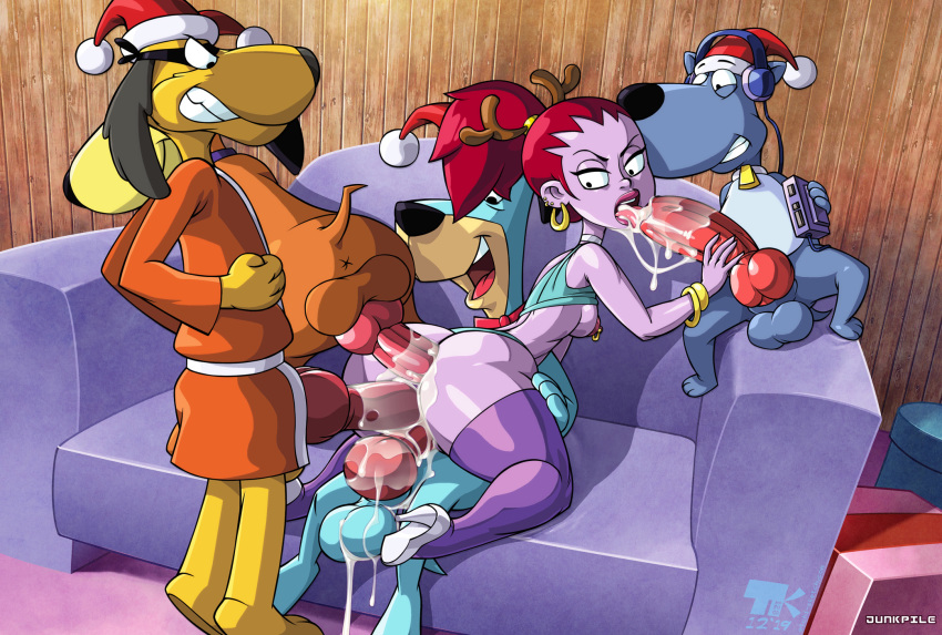 animal_genitalia animal_penis augie_doggie_and_doggie_daddy balls beebe_bluff bodily_fluids canine_penis doggie_daddy doug(series) hanna-barbera hi_res hong_kong_phooey huckleberry_hound knot penis porkchop the_huckleberry_hound_show turk128