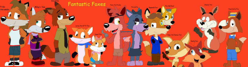 2017 anthro anthrofied canid canine chucklewood_critters disney fauntleroy_fox female fennec five_nights_at_freddy's five_nights_at_freedy's fox fox_mccloud foxy_(fnaf) justinanddennis_(artist) male mammal nick_wilde nintendo oscar's_oasis popy rusty_fox sharpy_fox star_fox the_bluffers the_fox_and_the_crow the_wolf_and_the_fox video_games zootopia