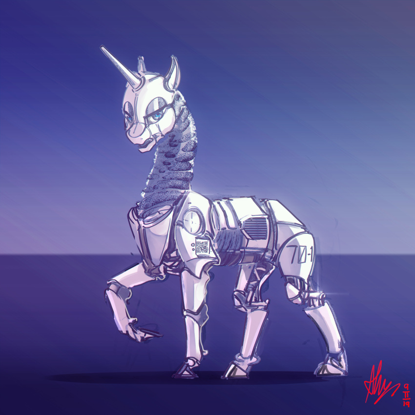 1:1 absurd_res alumx ambiguous_gender equid hi_res horn machine mammal my_little_pony robot signature solo unicorn