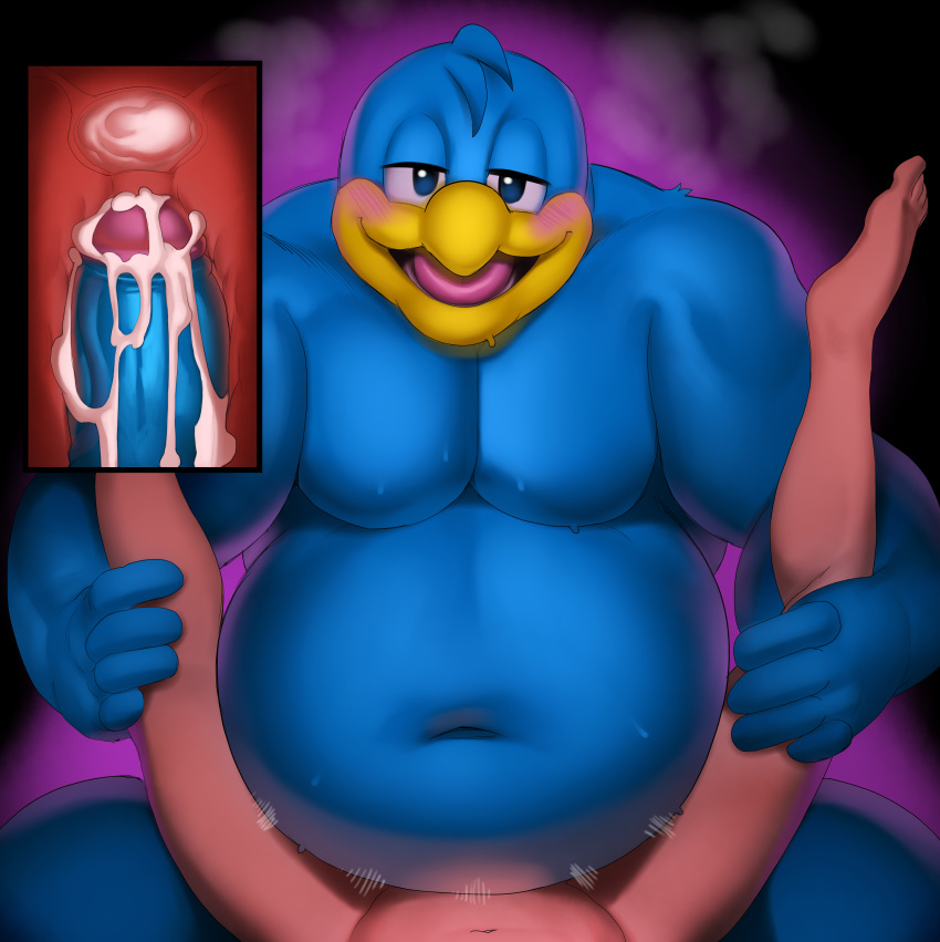 2019 action_lines anthro avian bird blue_body blue_eyes blue_penis blush bodily_fluids cum cum_in_pussy cum_in_uterus cum_inside cum_on_penis ejaculation female female_pov first_person_view genital_fluids happy happy_sex hi_res holding_legs human human_on_anthro humanoid_penis internal interspecies justmegabenewell king_dedede kirby_(series) legs_up looking_at_viewer male male/female mammal navel nintendo nude orgasm overweight overweight_male penetration penguin penis sex simple_background slightly_overweight smile solo_focus spread_legs spreading sweat thrusting uterus vaginal vaginal_penetration vein veiny_penis video_games