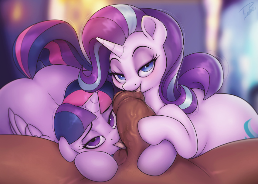 2020 absurd_res blurred_background cutie_mark duo_focus equid eyelashes faceless_male female feral first_person_view friendship_is_magic group group_sex hi_res horn licking looking_at_viewer male male/female mammal my_little_pony oral penis purple_eyes sex spread_legs spreading starlight_glimmer_(mlp) tongue tongue_out twi_paww twilight_sparkle_(mlp) unicorn winged_unicorn wings