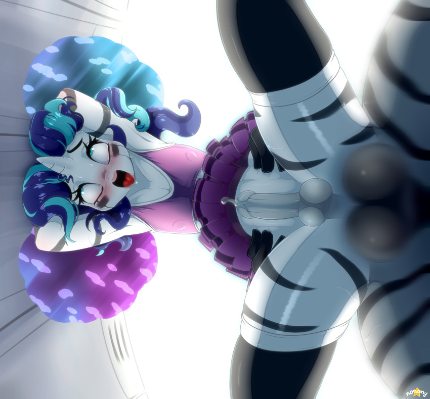 absurd_res ahegao anthro balls bodily_fluids clothing digital_media_(artwork) duo equid eye_roll faceless_male friendship_is_magic genital_fluids genitals girly hi_res horn legwear looking_pleasured male male/male mammal my_little_pony n0nnny open_mouth penis precum sex shining_armor_(mlp) solo_focus spread_legs spreading unicorn