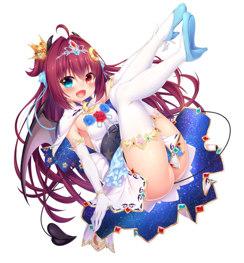 heterochromia nijisanji tail thighhighs transparent_png wakagi_repa yuzuki_roa