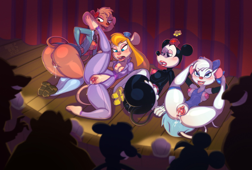 breasts chip_'n_dale_rescue_rangers disney female gadget_hackwrench genitals group hi_res minnie_mouse miss_kitty nipples olivia_flaversham public pussy the_great_mouse_detective turk128