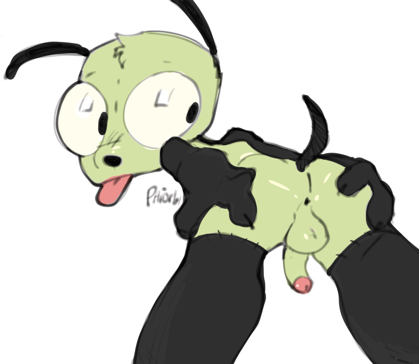 anus butt canid canine genitals gir hi_res invader_zim male mammal nickelodeon penis phiorb presenting presenting_anus solo