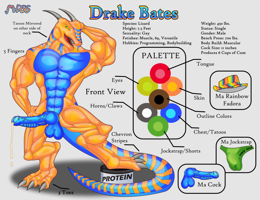 abs absurd_res anthro characterreference charactersheet drake_bates hi_res lizard male model_sheet mrd66 muscular reptile scalie shredded thick_thighs