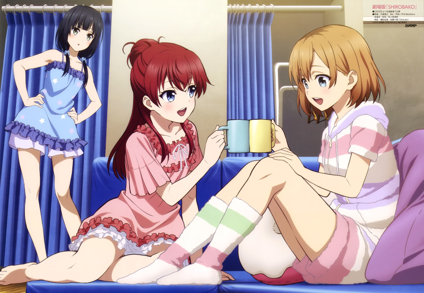 miyamori_aoi ookaji_hiroyuki sakaki_shizuka shirobako yasuhara_ema