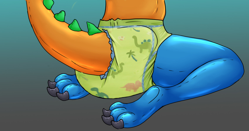 animate_inanimate claws diaper dinosaur feet hi_res inflatable living_inflatable marealeopard on-knees pool_toy reptile rex scalie simple_background theropod tyrannosaurid tyrannosaurus tyrannosaurus_rex