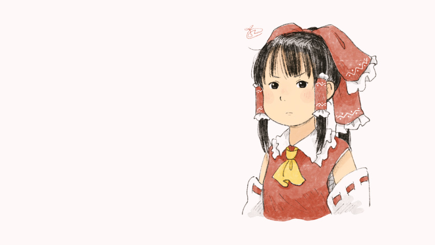 black_eyes black_hair blush chii-kun_(seedyoulater) hakurei_reimu japanese_clothes miko signed touhou